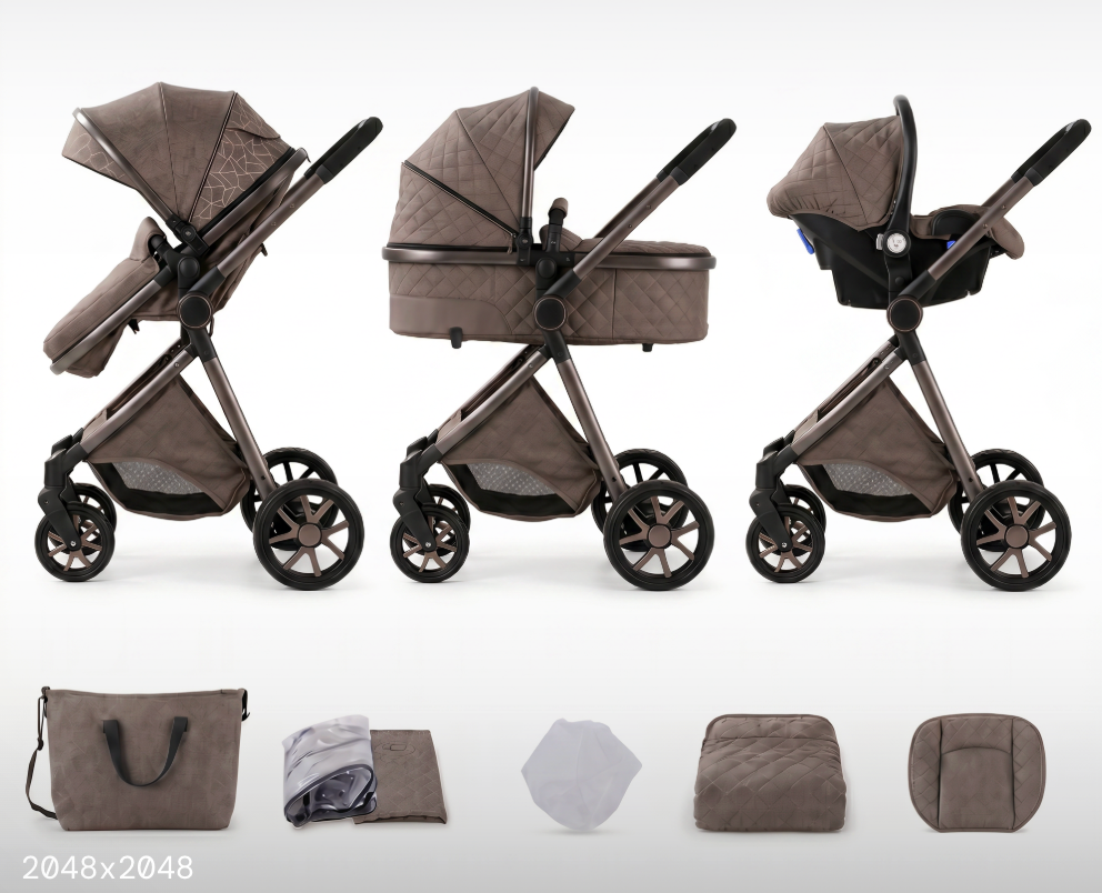 Poussette 3 en 1 - Marron Mocha Mamilly