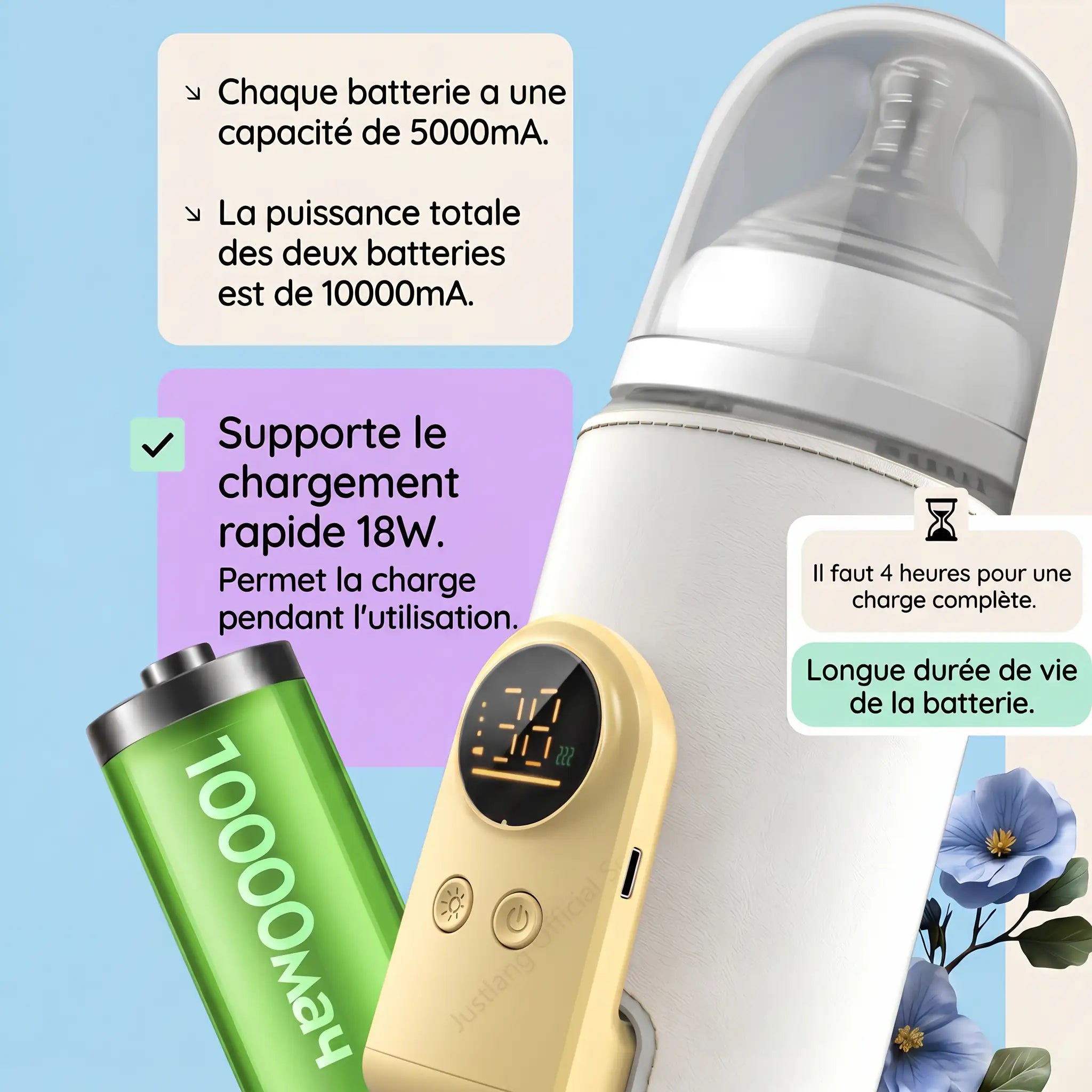 Chauffe-biberon portable rechargeable Mamilly