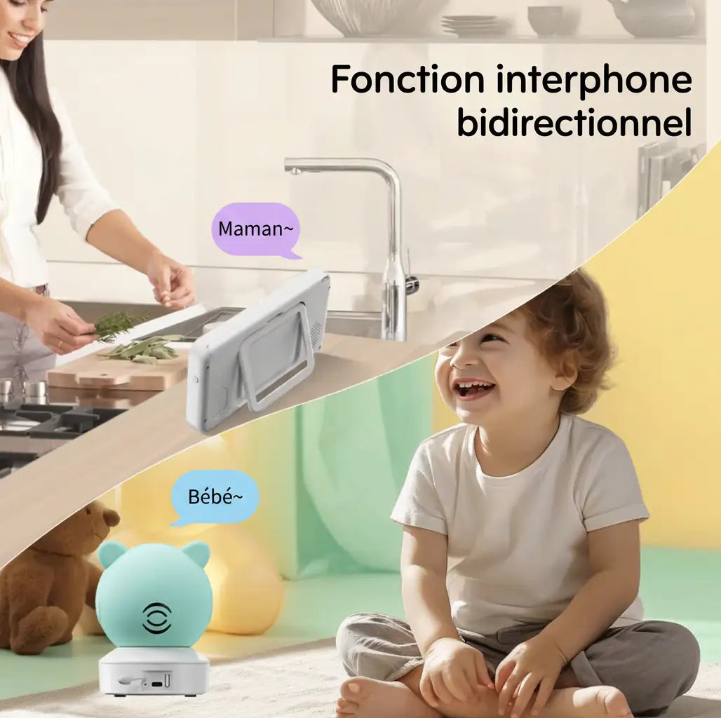 Mamilly Veillée Connect — Babyphone vidéo 2K avec application Mamilly