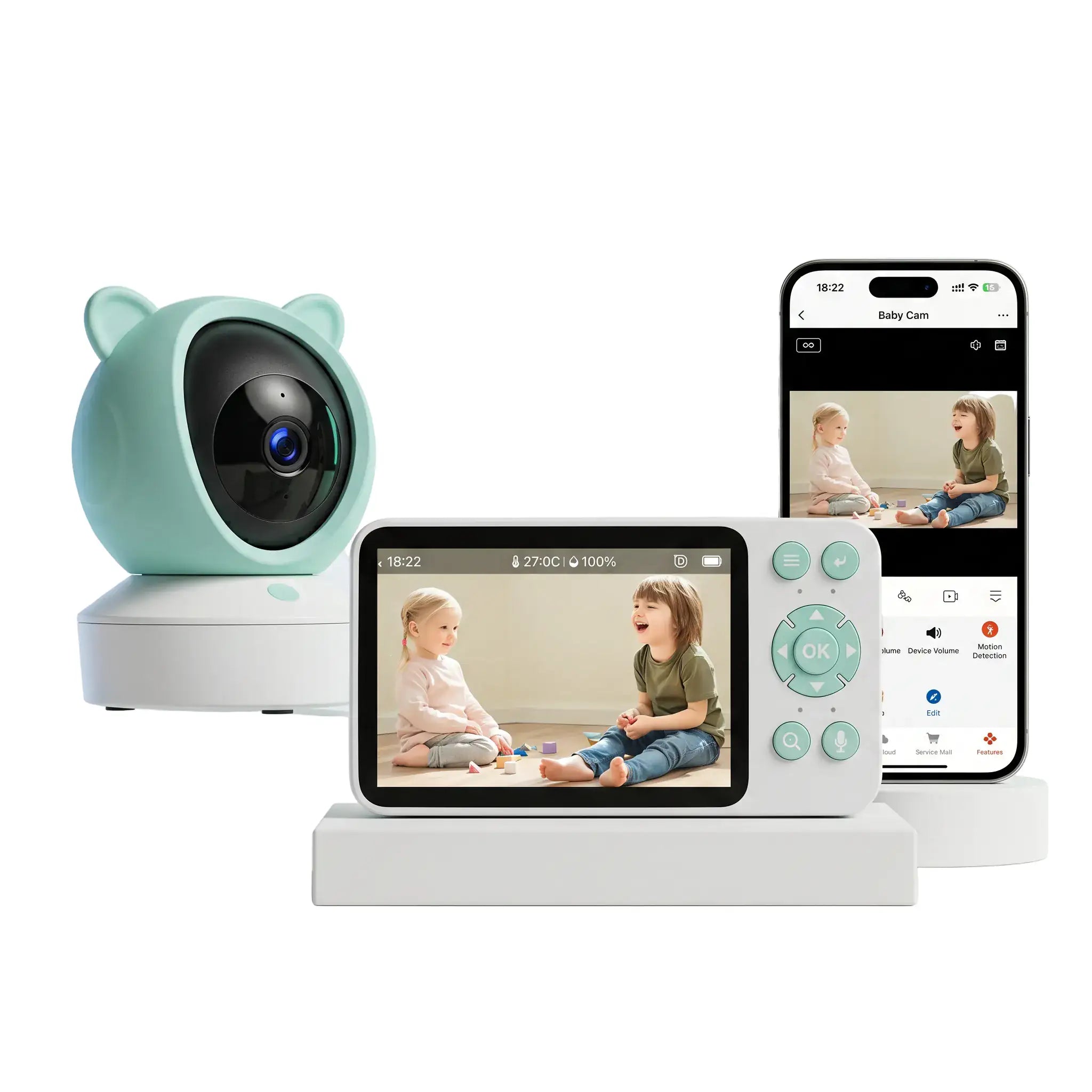 Mamilly Veillée Connect — Babyphone vidéo 2K avec application Mamilly