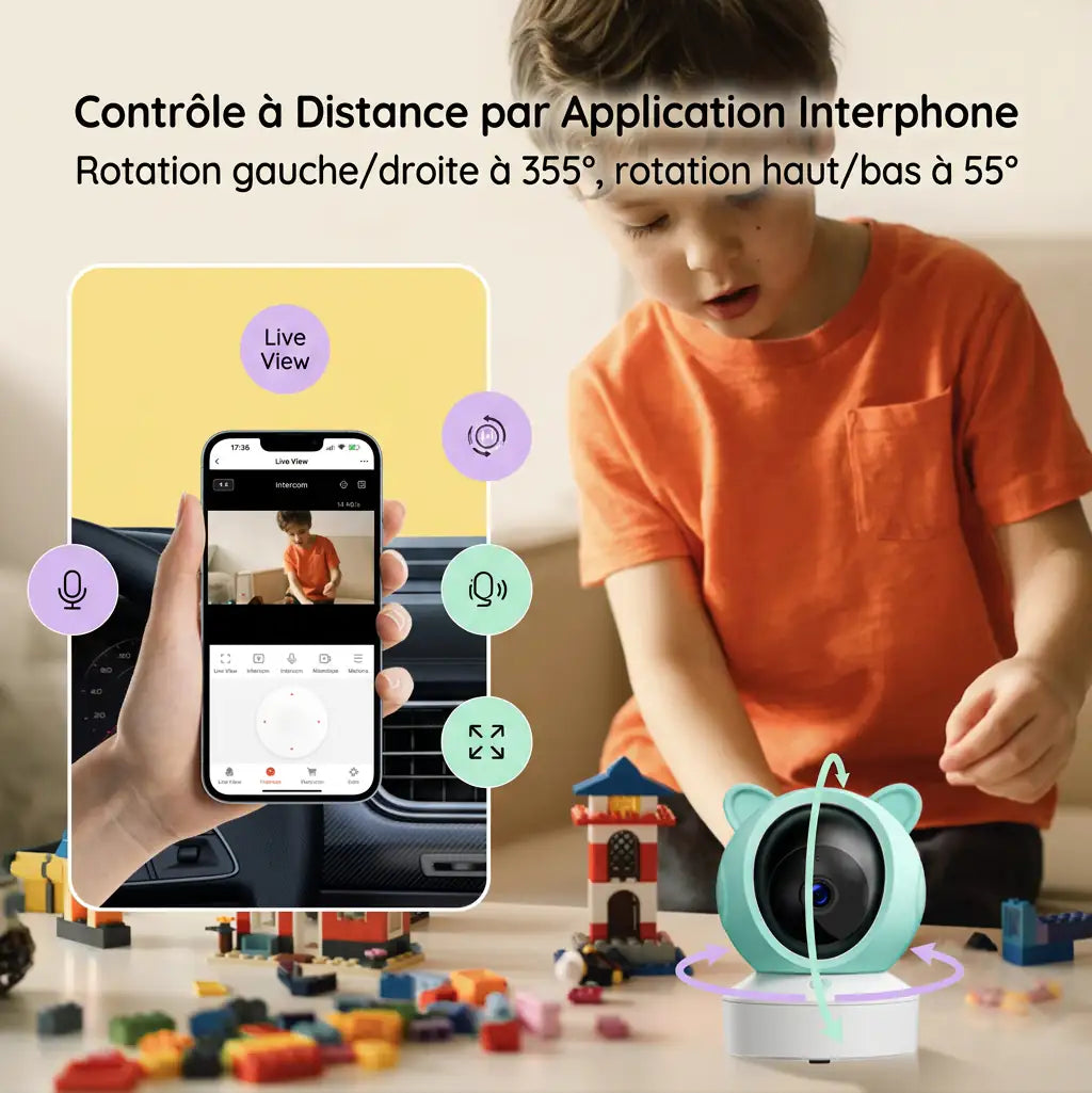 Mamilly Veillée Connect — Babyphone vidéo 2K avec application Mamilly