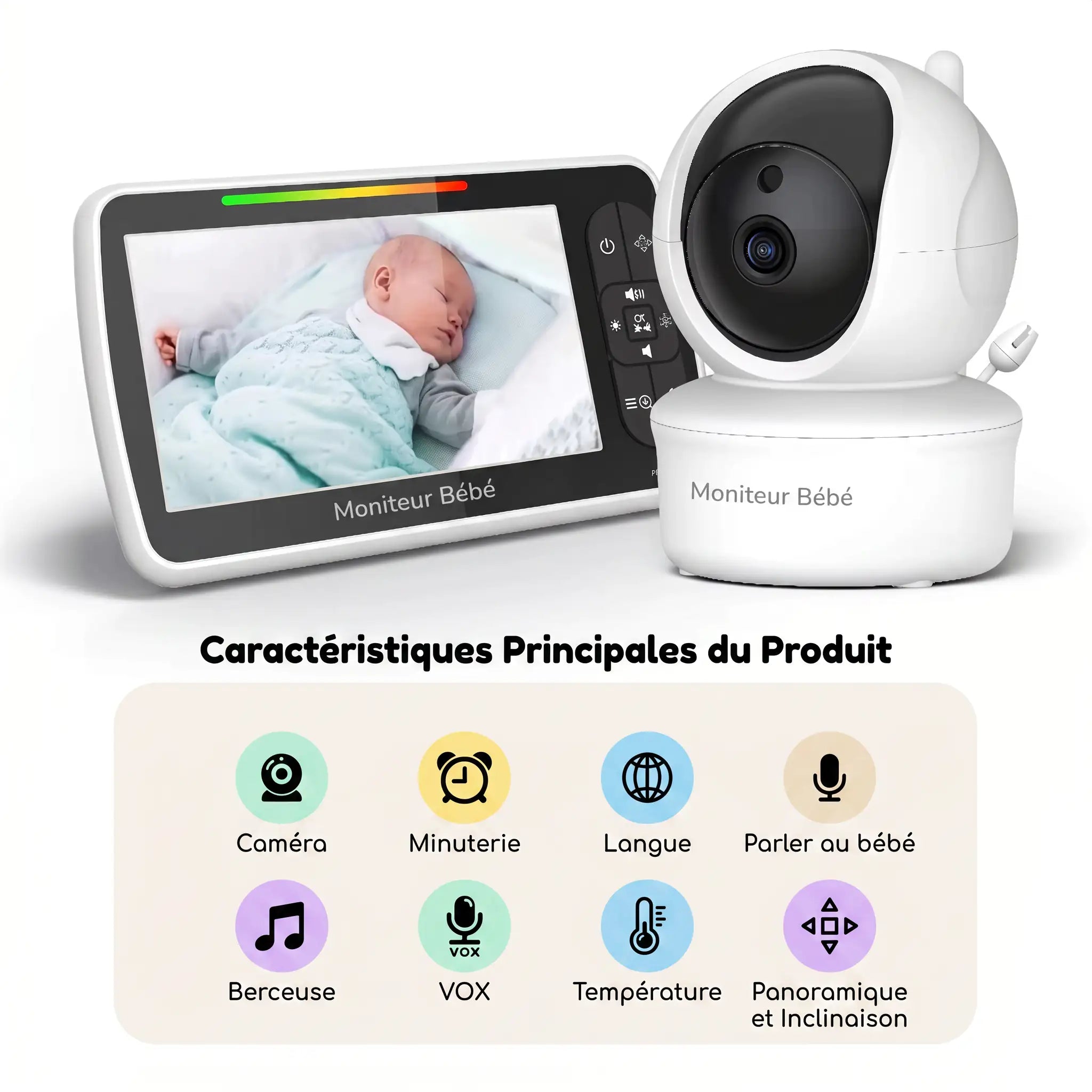 Mamilly Veillée Flex - Babyphone vidéo à caméra flexible Mamilly