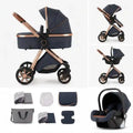 Poussette 3 en 1 - Bleu Saphir Mamilly
