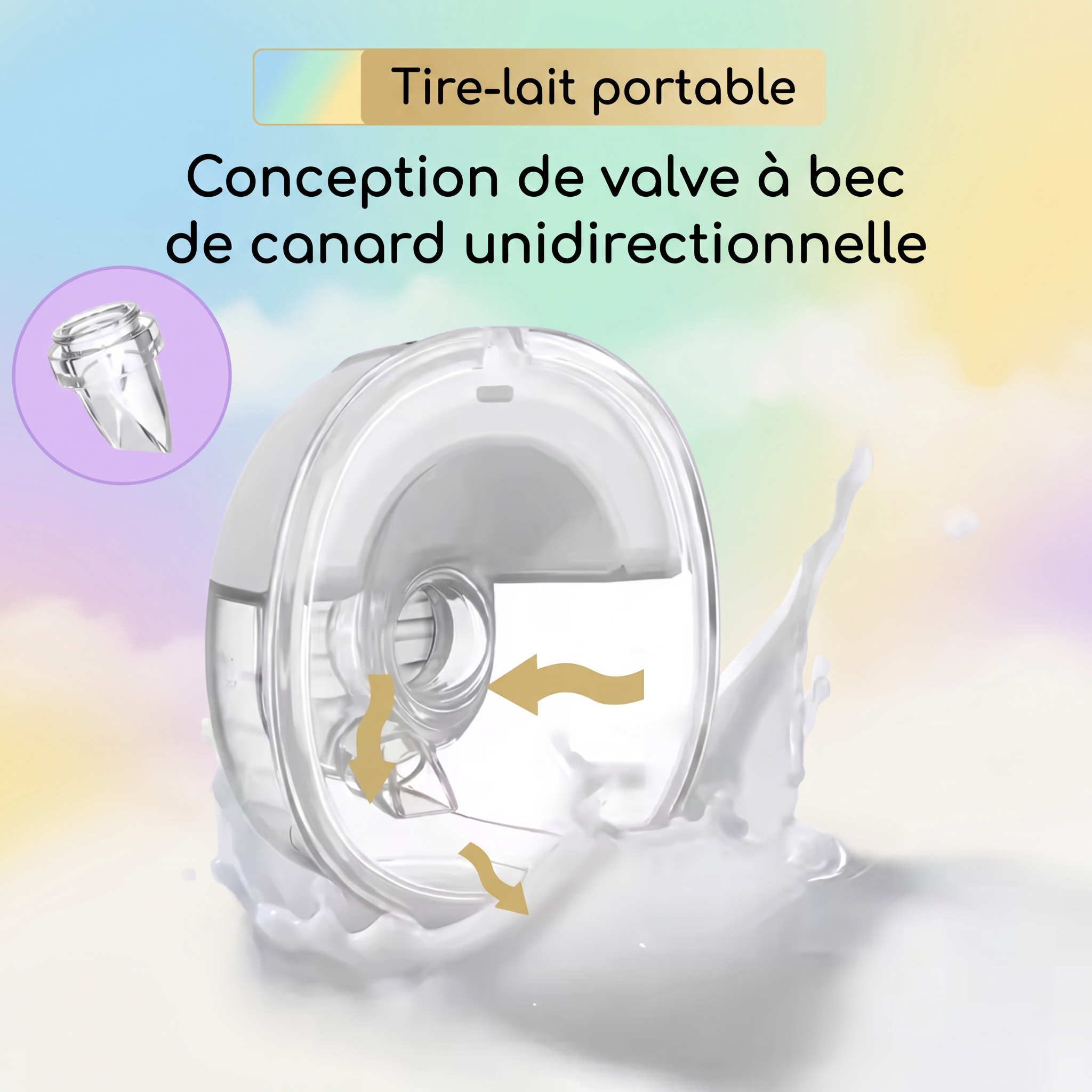 Tire-lait portable LED mains libres Mamilly