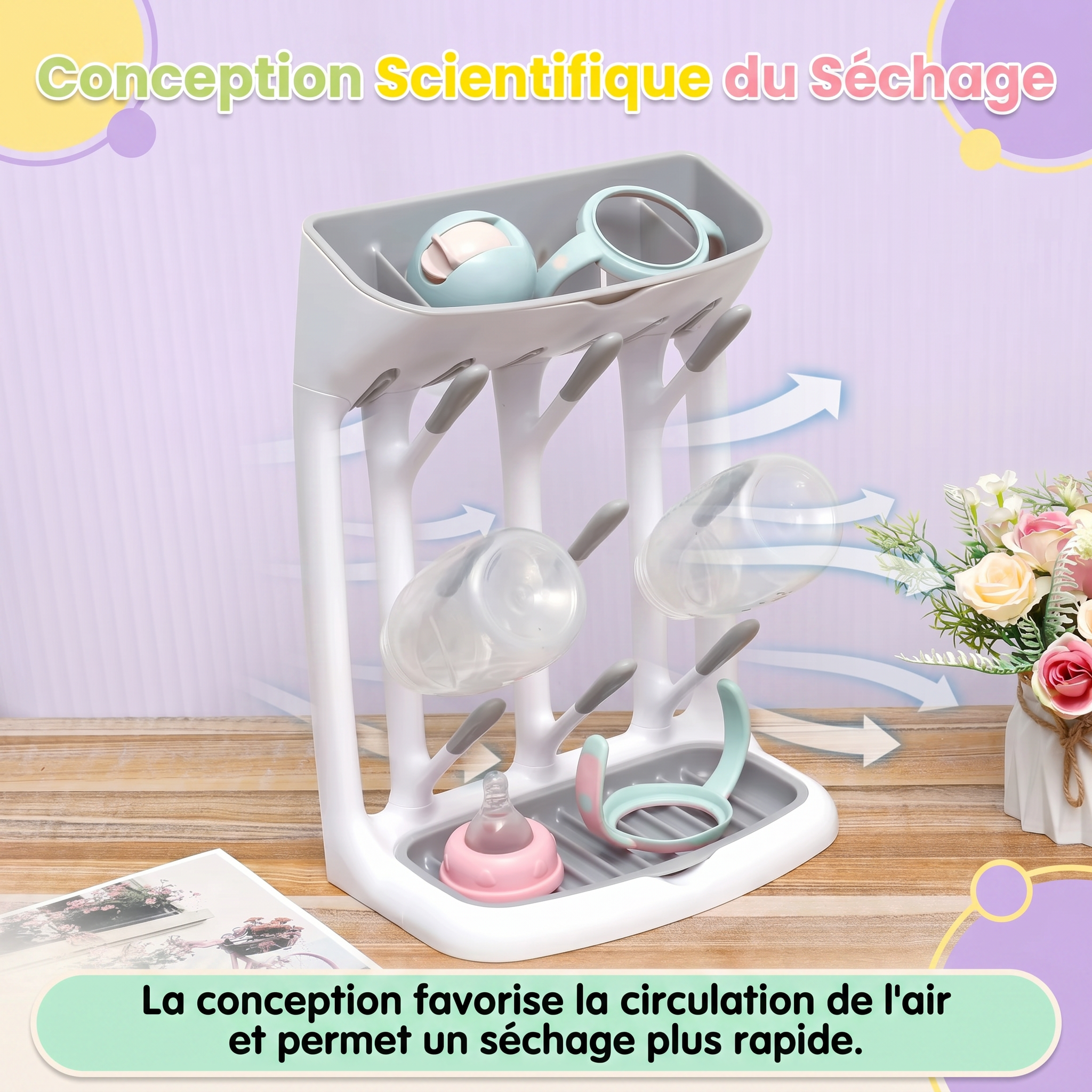 Egouttoir biberons grande capacite Mamilly