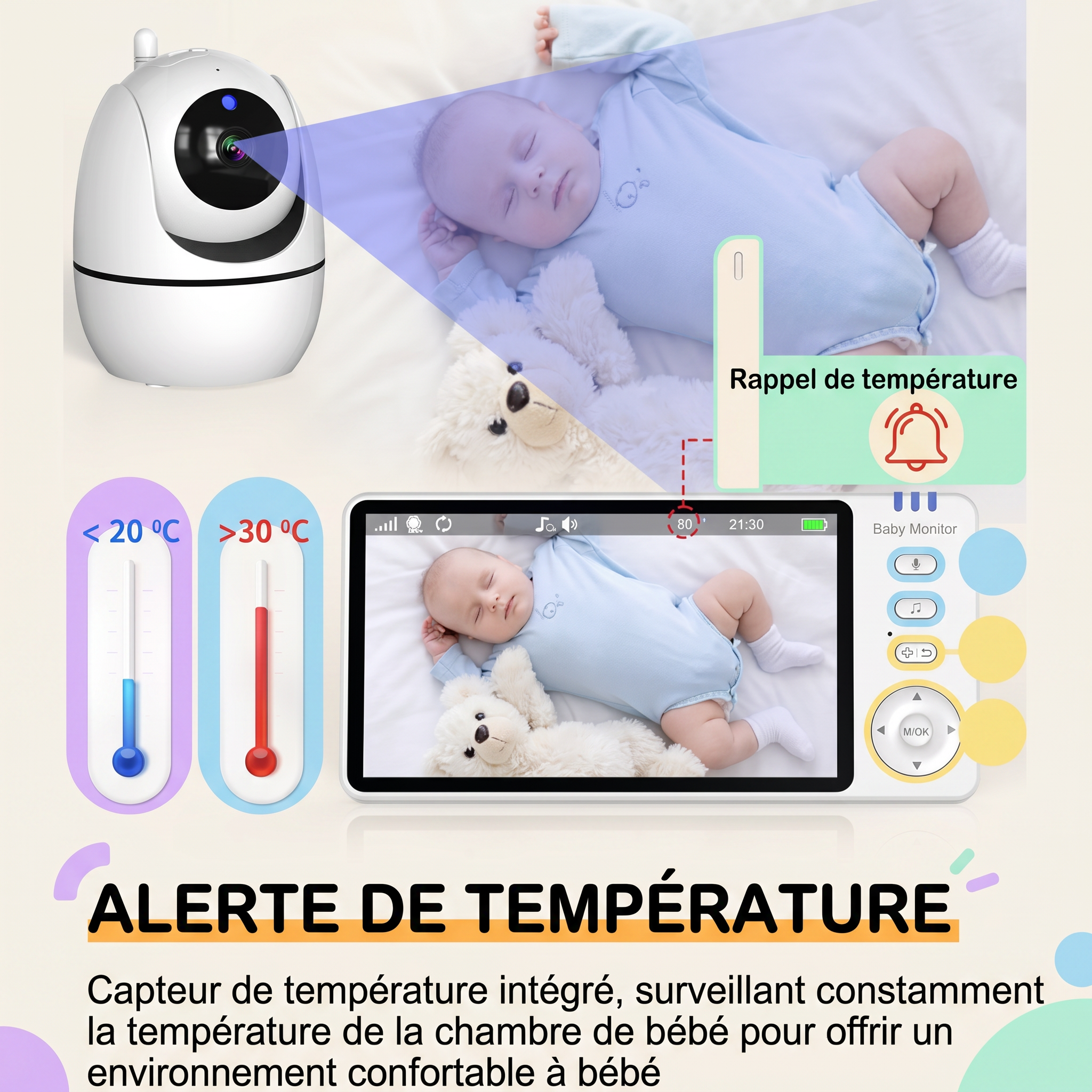 Mamilly Veillée - Babyphone vidéo 5" Mamilly