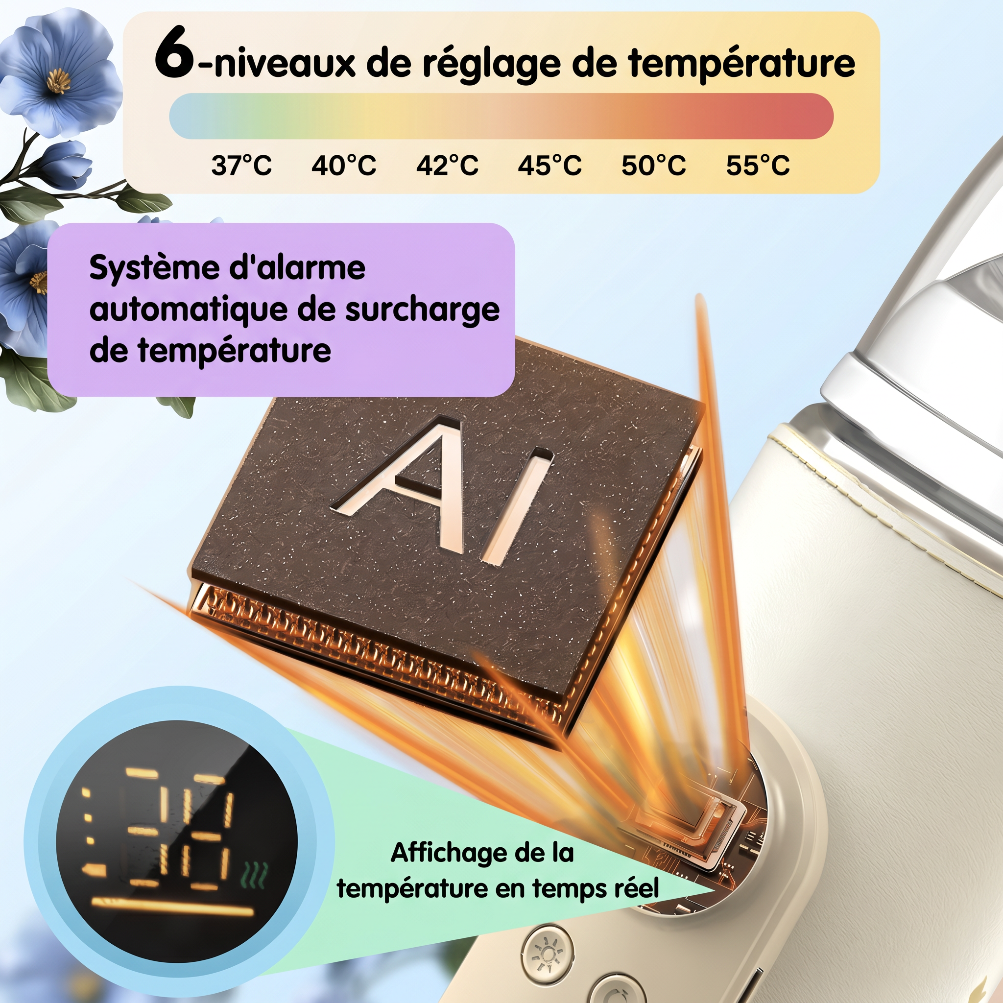 Chauffe-biberon portable rechargeable Mamilly