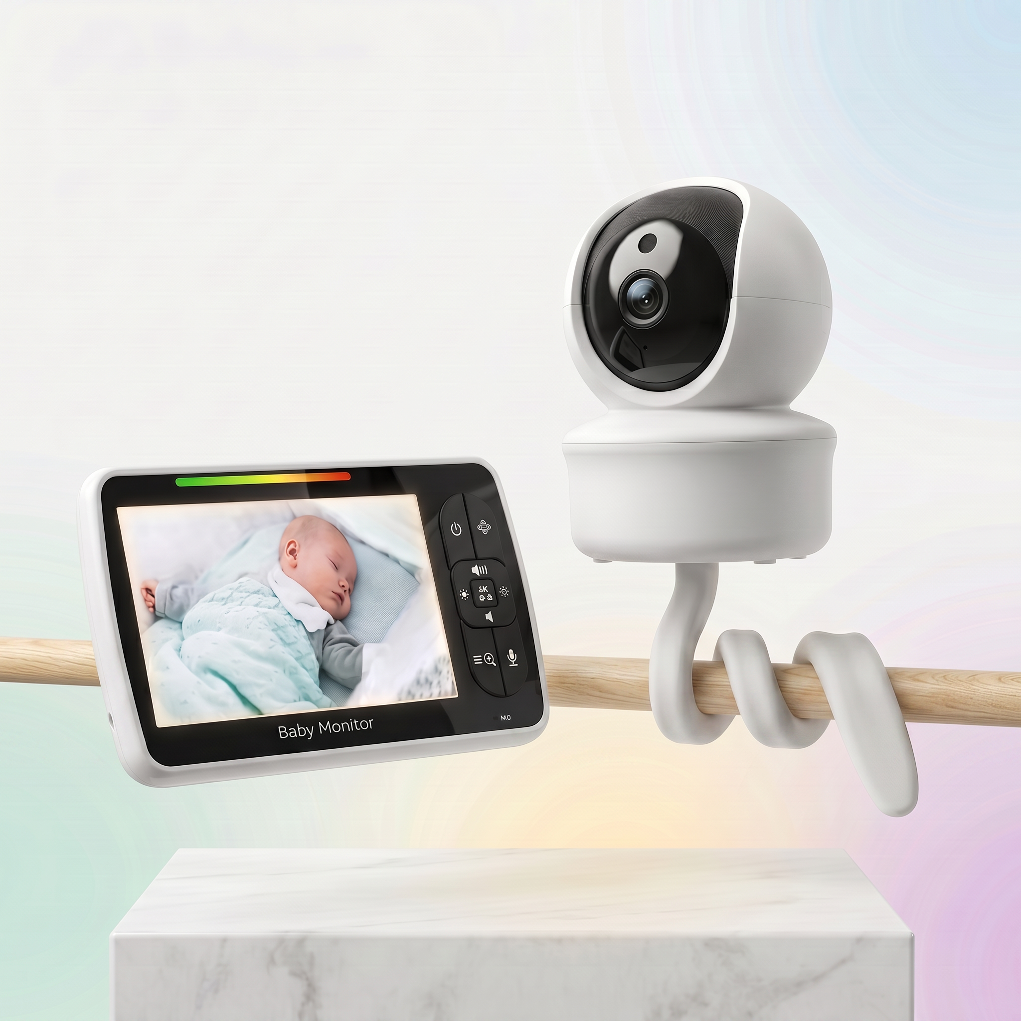 Mamilly Veillée Flex - Babyphone vidéo 5 à caméra flexible Mamilly