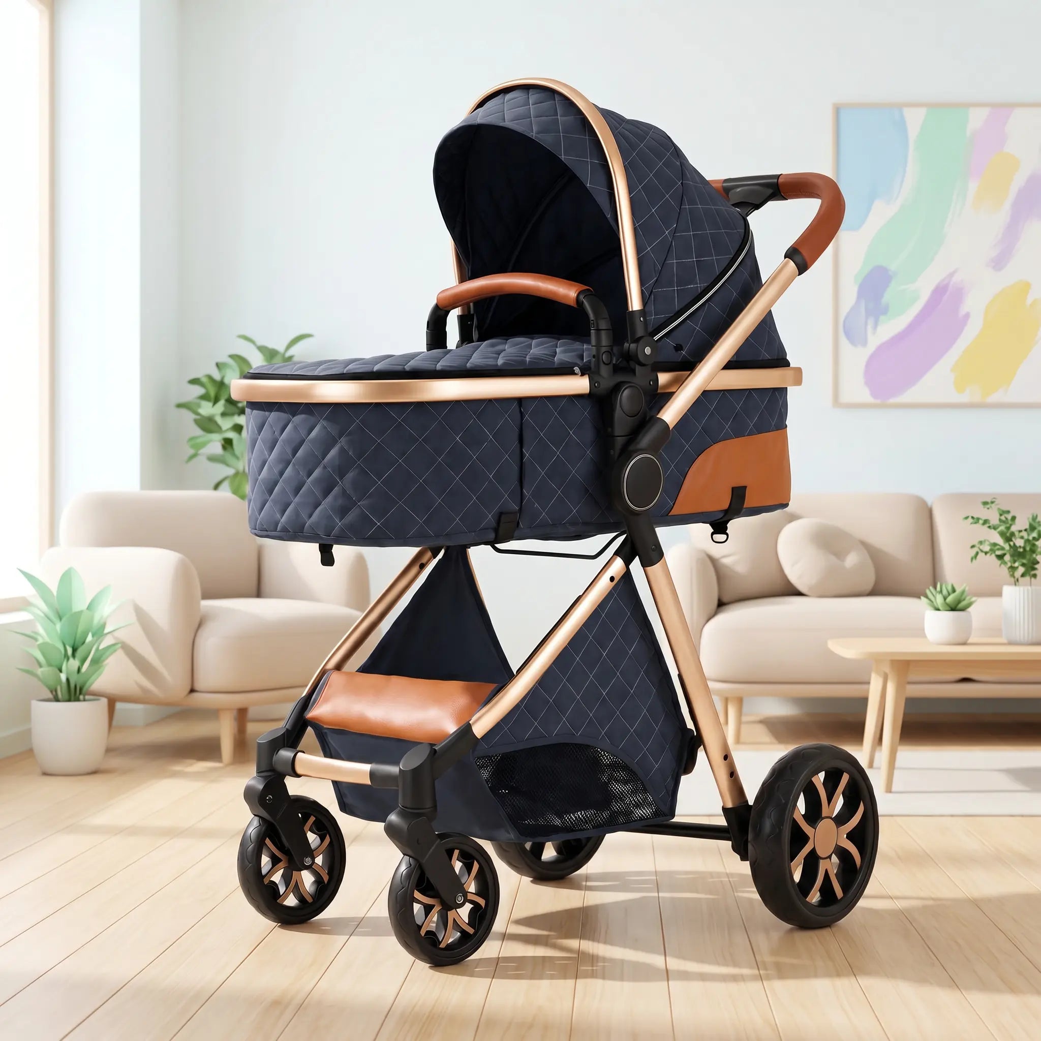 Poussette 3 en 1 - Bleu Saphir Mamilly