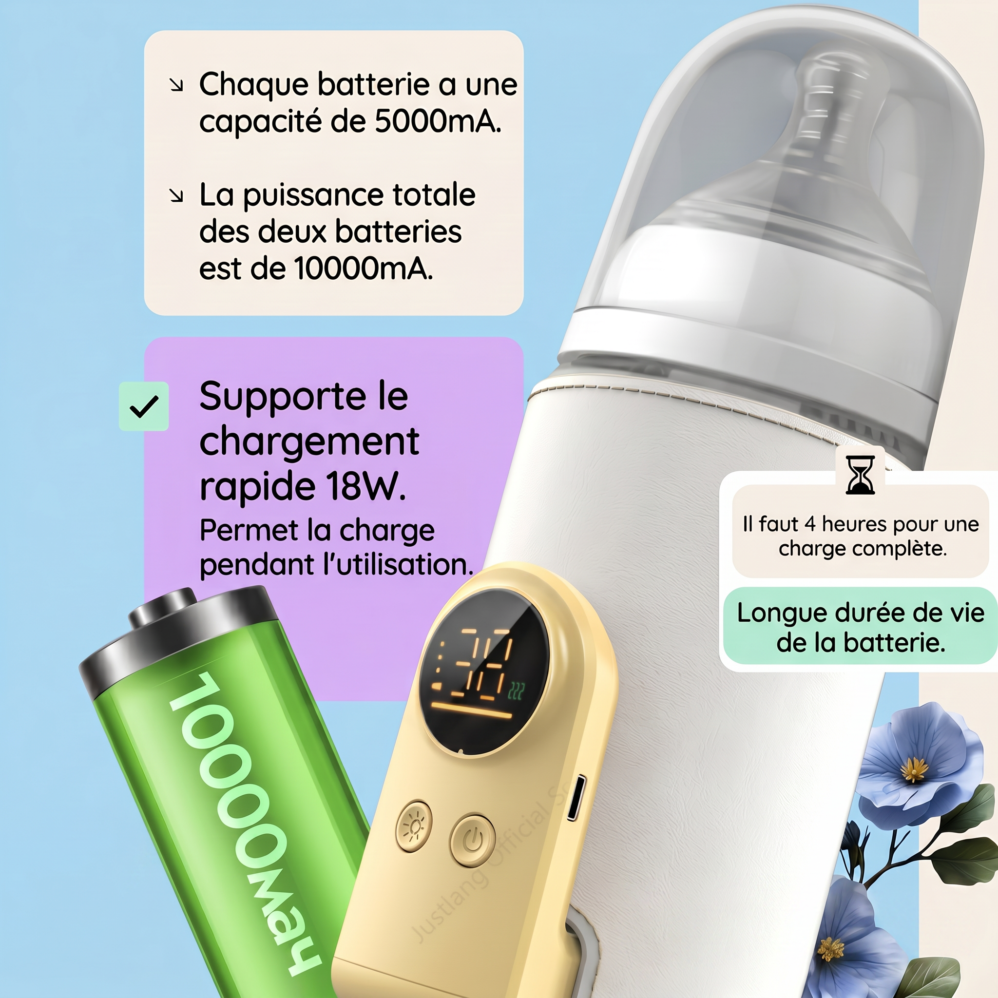 Chauffe-biberon portable rechargeable Mamilly