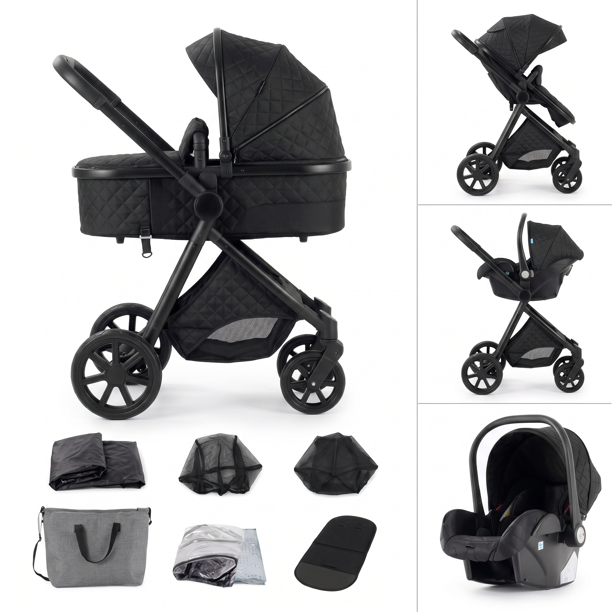Poussette 3 en 1 - Noir Onyx Mamilly