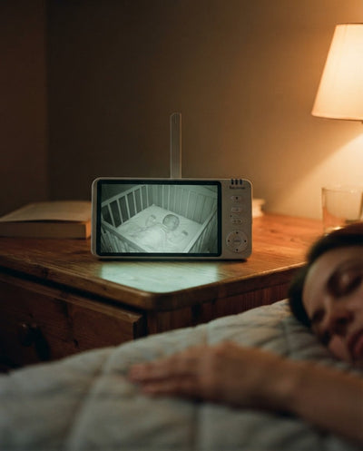 Babyphone Mamilly Veillee ecran allume vision nocturne sur la table de nuit