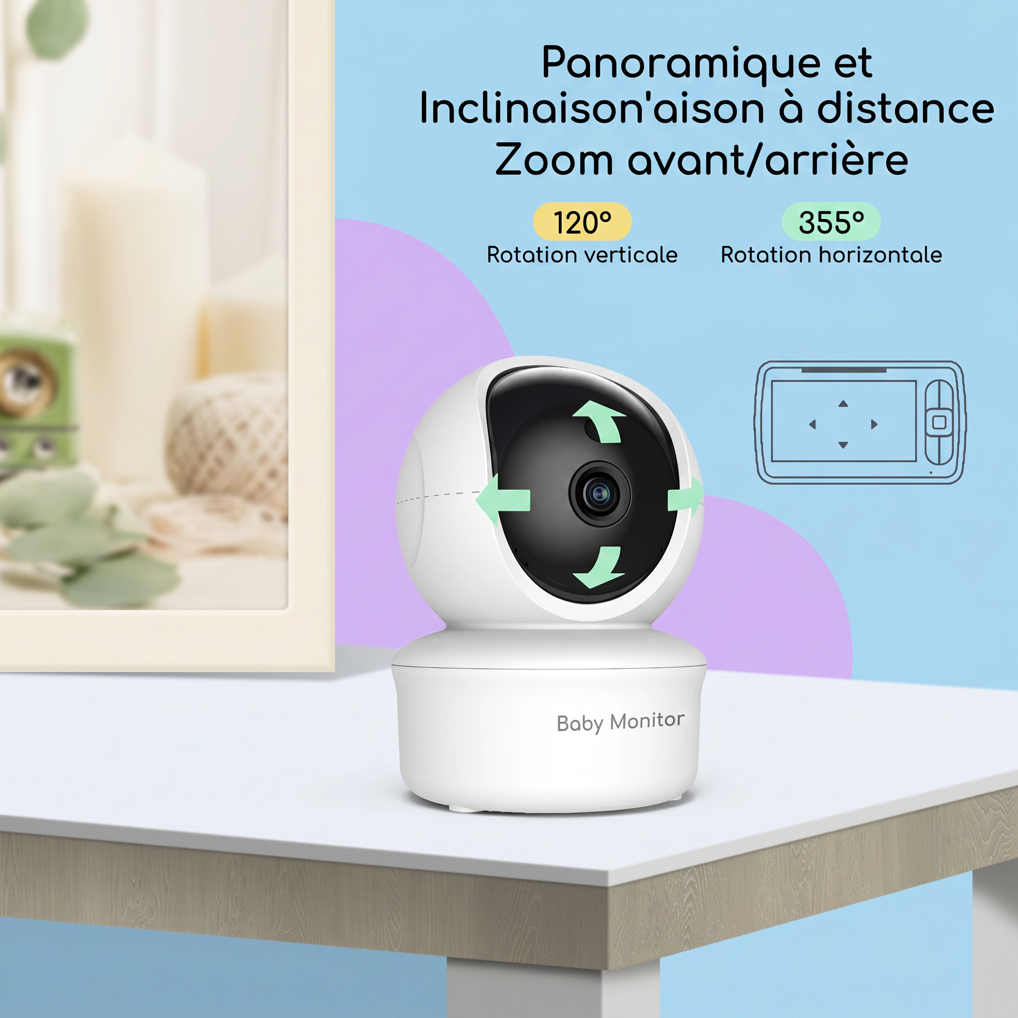 Mamilly Veillée Flex - Babyphone vidéo 5 à caméra flexible Mamilly