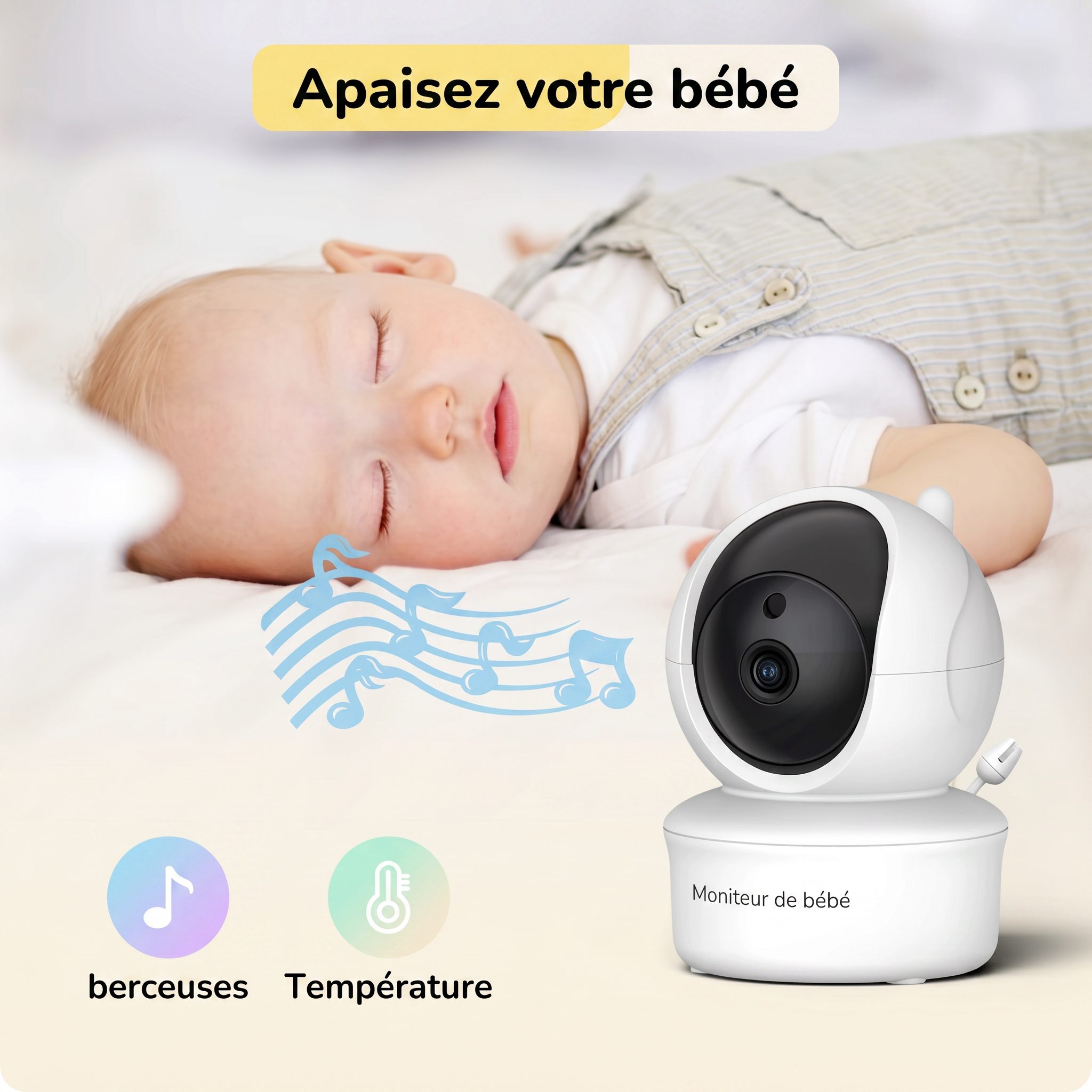 Mamilly Veillée Flex - Babyphone vidéo 5 à caméra flexible Mamilly
