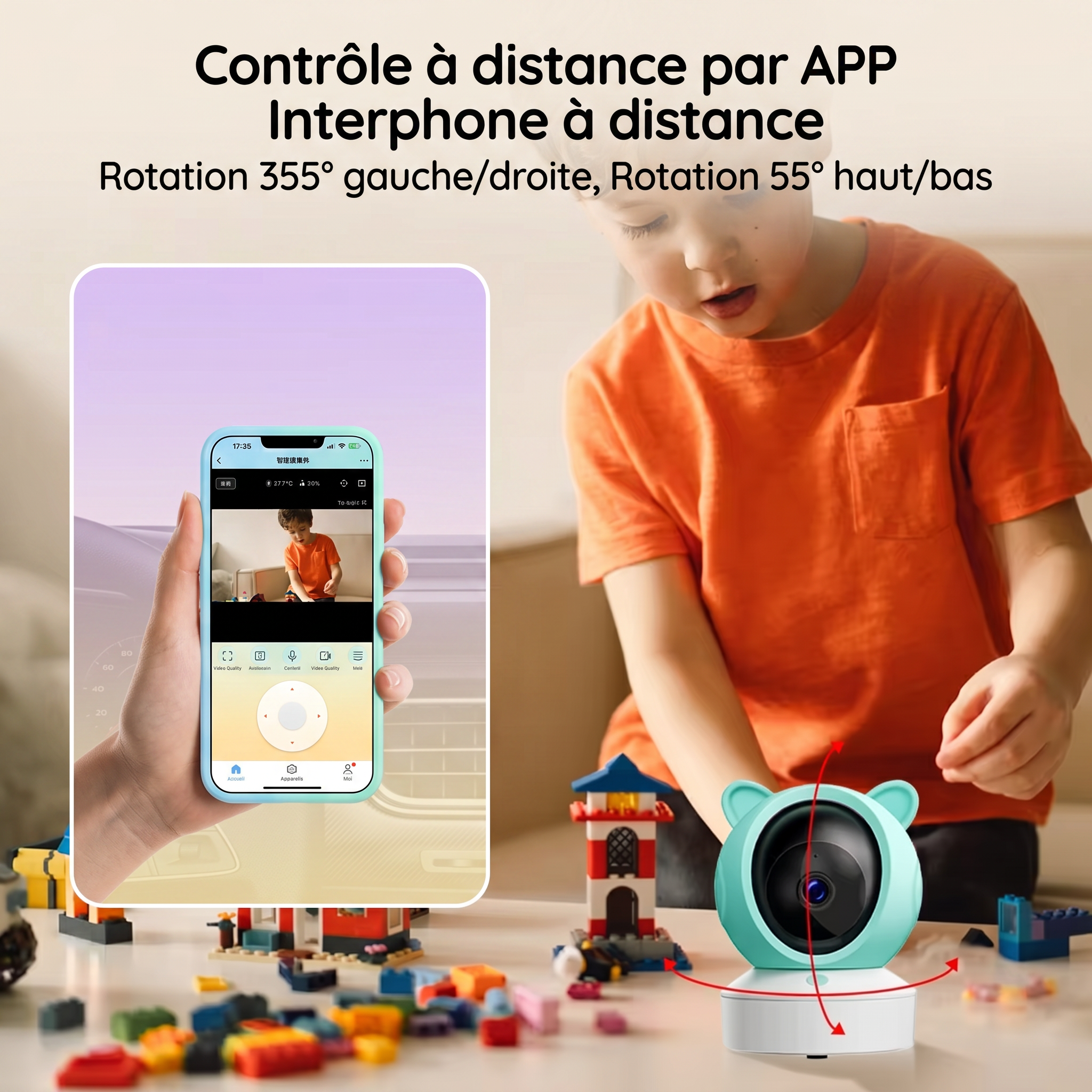 Mamilly Veillée Connect — Babyphone vidéo 2K avec application Mamilly