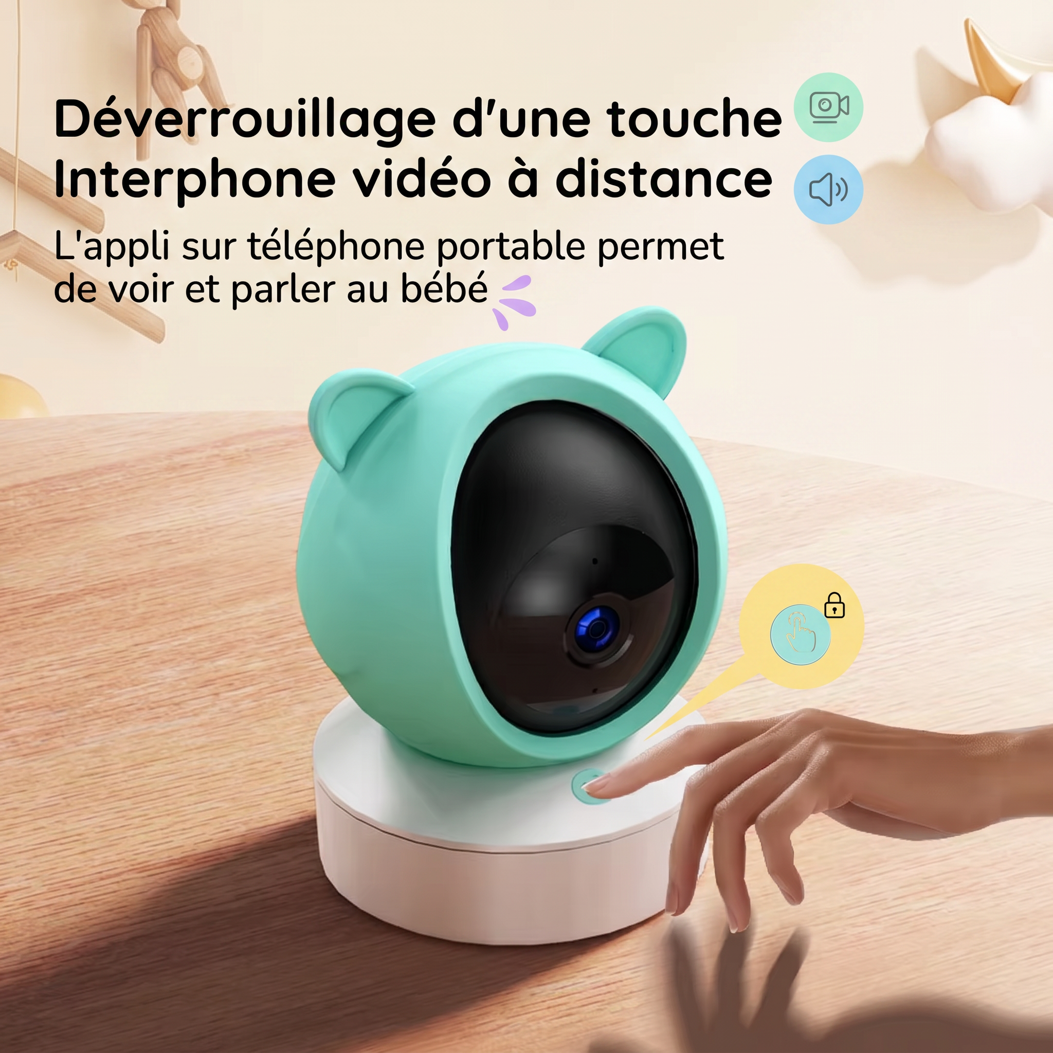 Mamilly Veillée Connect — Babyphone vidéo 2K avec application Mamilly