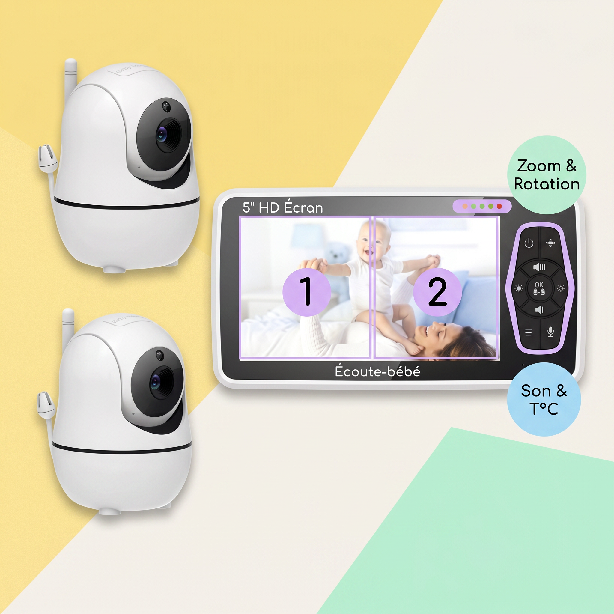 Mamilly Veillée Duo — Babyphone vidéo 2 caméras Mamilly