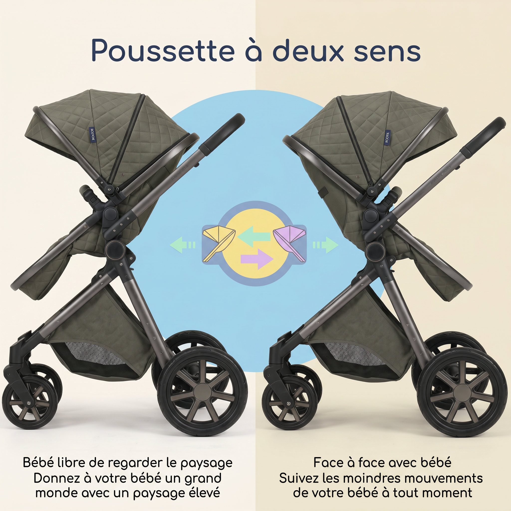 Poussette 3 en 1 - Gris Graphite Mamilly