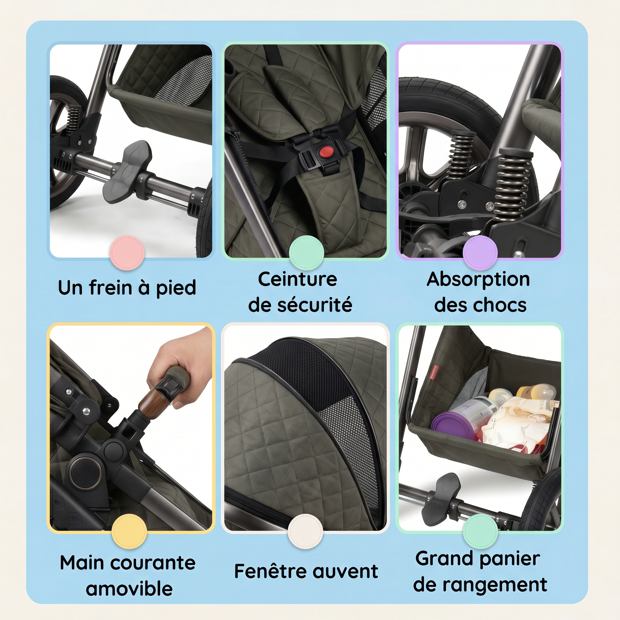 Poussette 3 en 1 - Gris Graphite Mamilly