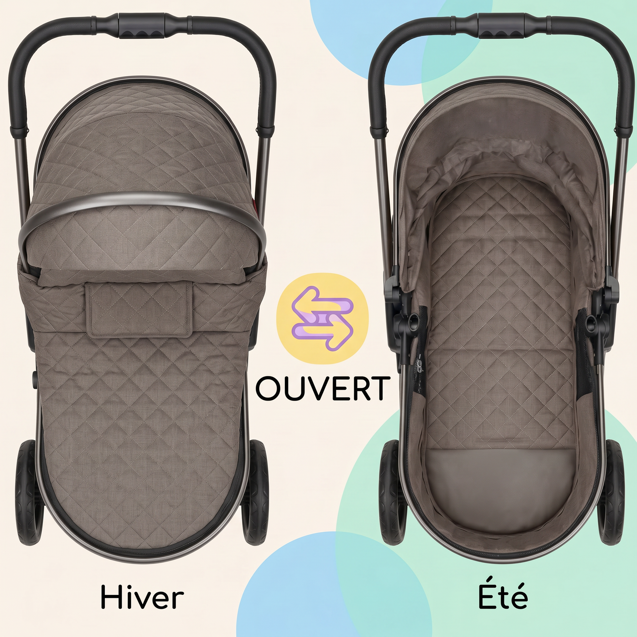 Poussette 3 en 1 - Marron Mocha Mamilly