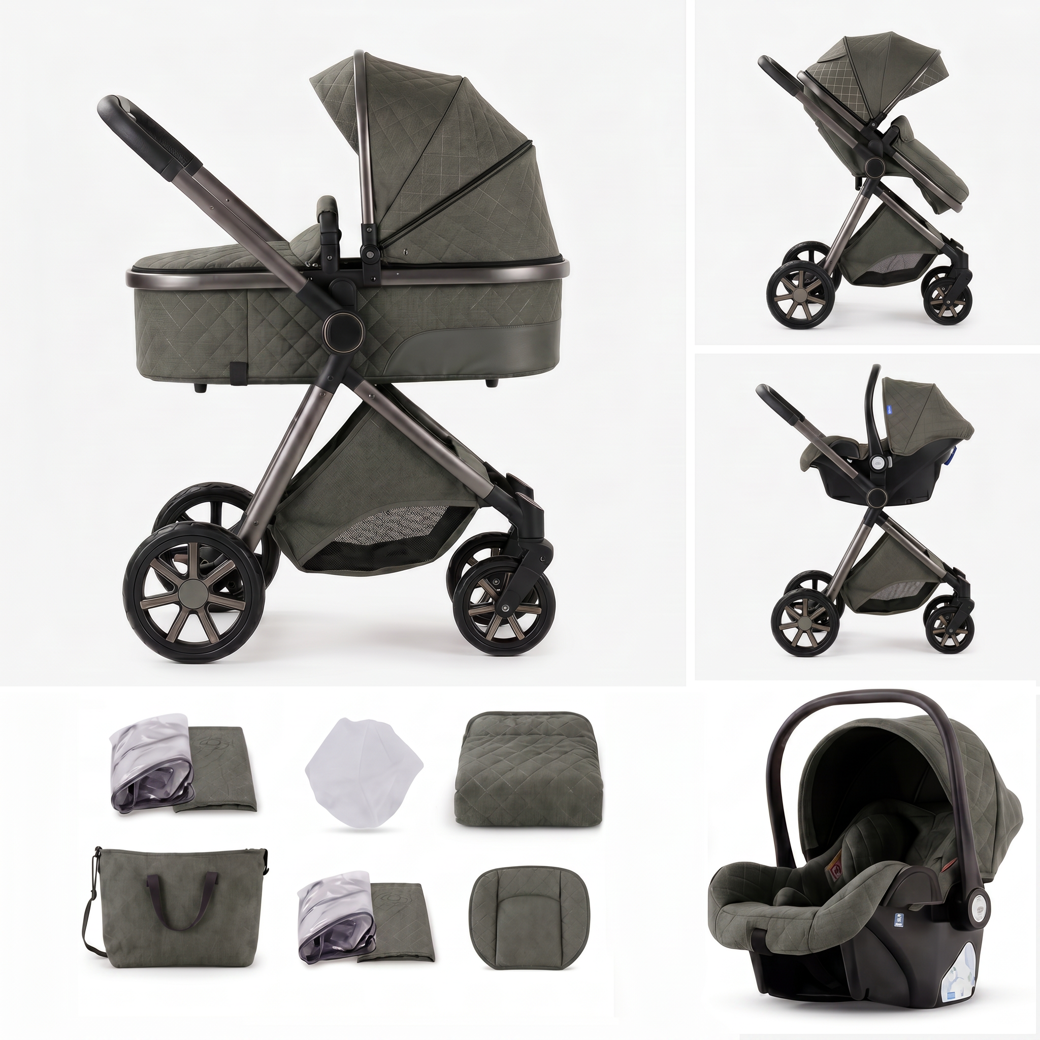 Poussette 3 en 1 - Gris Graphite Mamilly