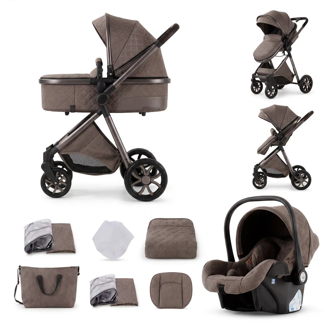 Poussette 3 en 1 - Marron Mocha Mamilly